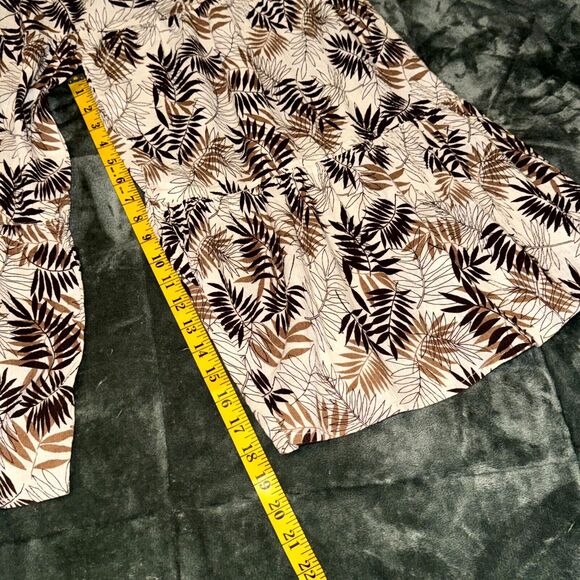 Erika Palazzo Pants Women's Large Multicolor Floral Cotton Wide Leg Ruffle Hem - Picture 2 of 6